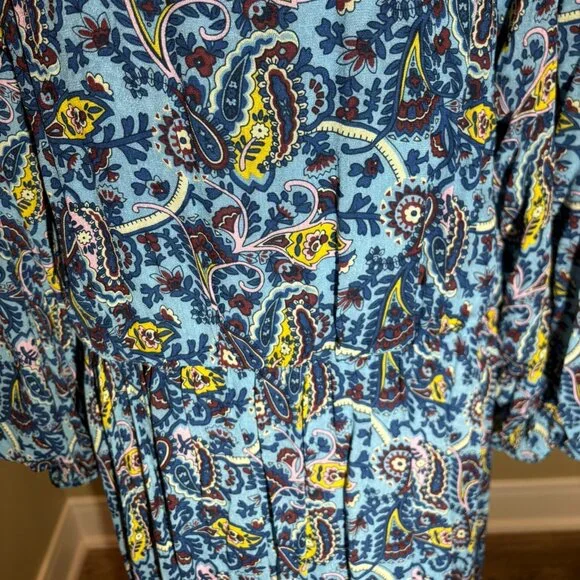 💙 NWT Boden Cottagecore Paisley Plunging Neckline Maxi Dress Size 14 - Picture 8 of 10